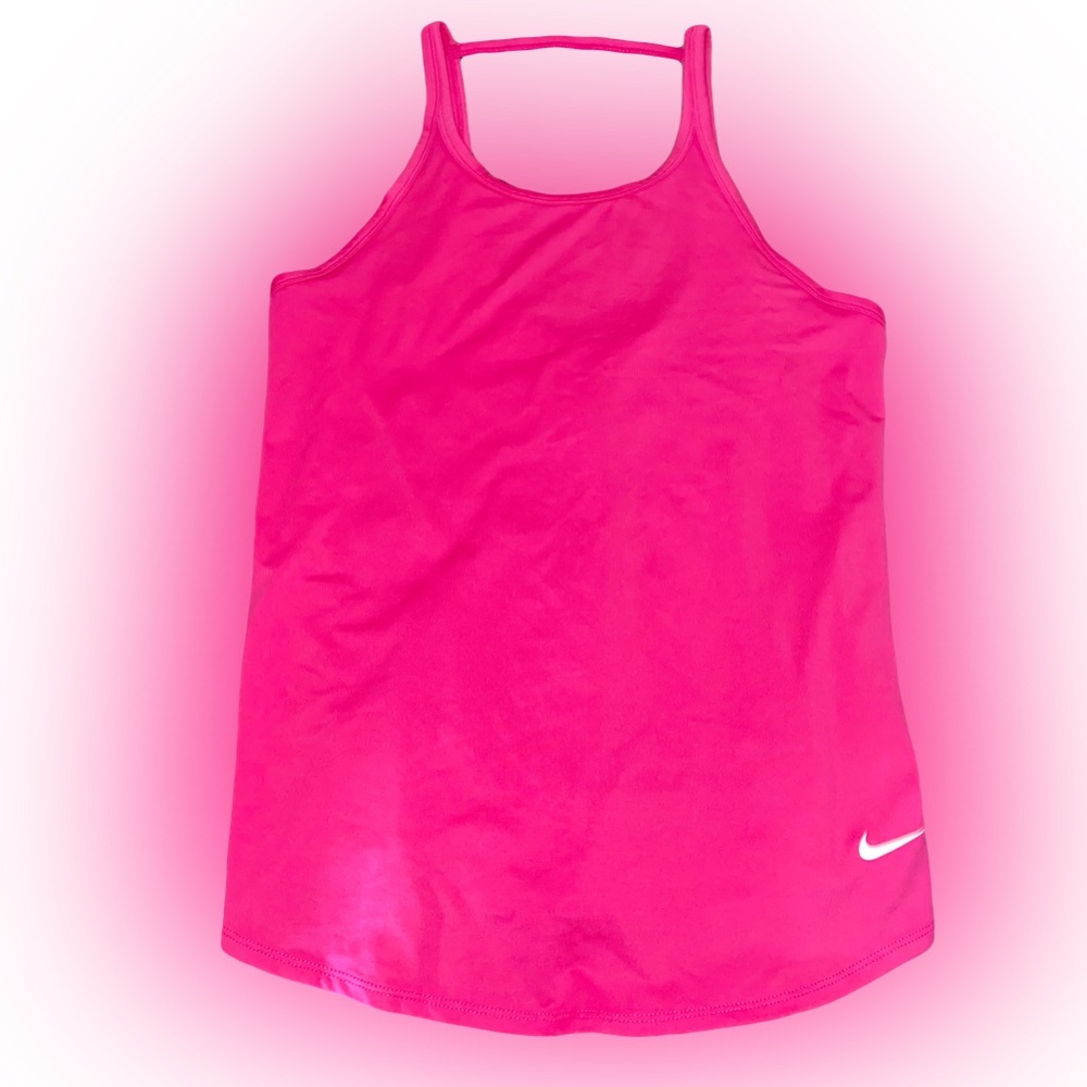 NWOT NIKE HOT PINK HALTER STYLE ATHLETIC TANKTOP // SIZE XS🩷